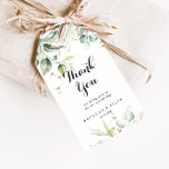 Elegant Gold Greenery Wedding Thank You Gift Tags<br><div class="desc">These elegant gold greenery wedding thank you favour tags are perfect for a simple wedding reception. The design features hand-drawn gold and botanical green eucalyptus leaves, inspiring artistic beauty. Personalise these tags with a short message, your names, and your wedding date. You can change the wording on these tags to...</div>