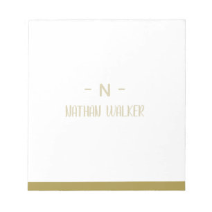 Elegant Gold & Grey Monogram I Minimalist Elegant Notepad