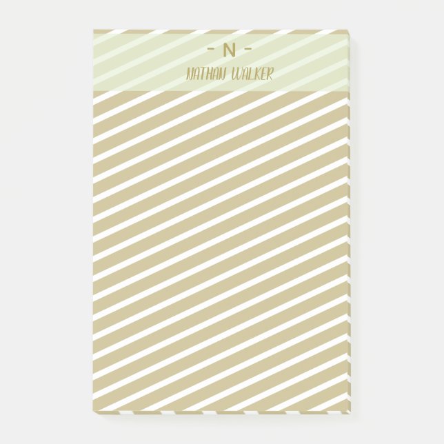 Elegant Gold & Grey Monogram I Minimalist Elegant  Post-it Notes (Front)