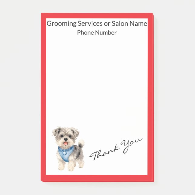 Elegant Gold Grooming Pet Personalised Collection Post-it Notes (Front)