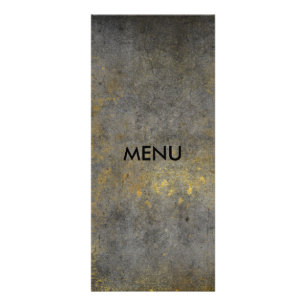 Elegant Gold Grungy Gray Menue Chic Rack Card