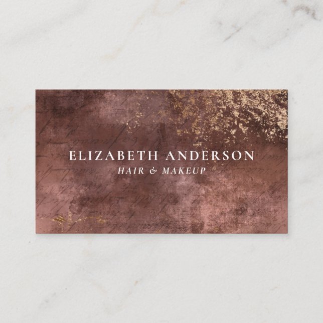 Elegant Gold Hair Stylist Salon Business Business Card (Front)
