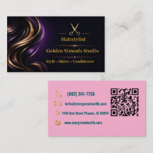 Elegant Gold Hair Stylist Scissors Marble Business