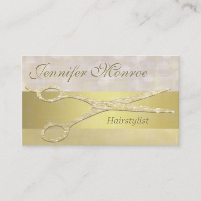 Elegant Gold Hairstylist Appointment Reminder (Front)