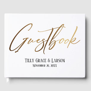 Elegant Gold Handwriting Simple Guestbook