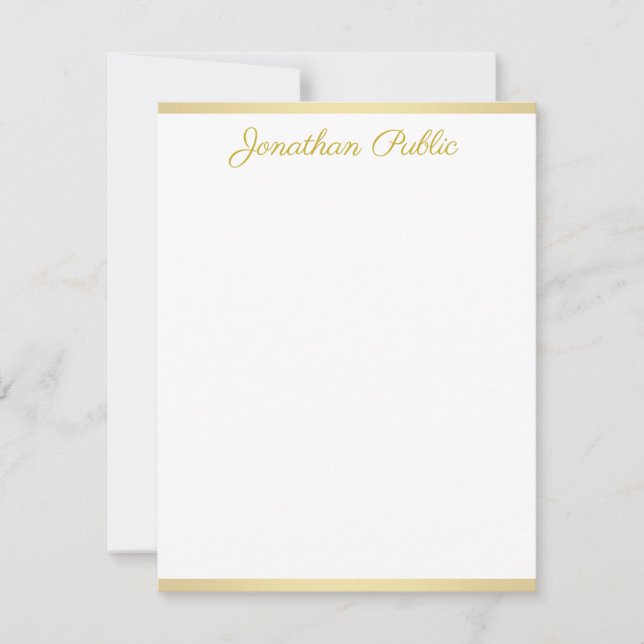 Elegant Gold Handwritten Script Text Template Flat (Front)