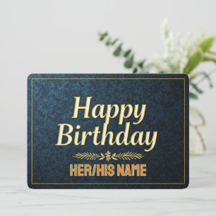 Elegant Gold Happy Birthday Card