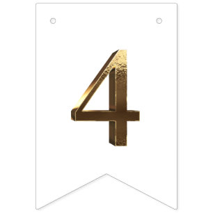 Elegant Gold Happy New Year 2024 Numbers White Bunting