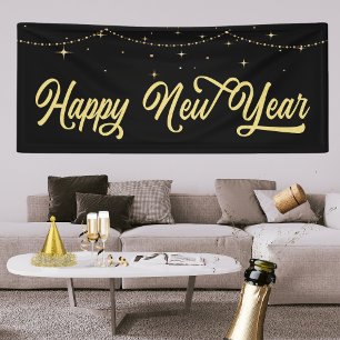Elegant Gold Happy New Year Banner