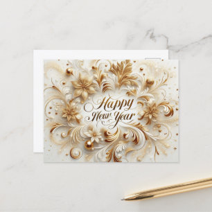 Elegant Gold Happy New Year Postcard