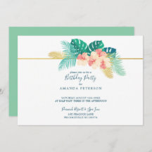 Elegant Gold Hawaiian Hibiscus Birthday Party