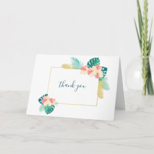 Elegant Gold Hawaiian Hibiscus Thank You Card