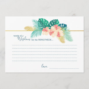 Elegant Gold Hawaiian Hibiscus Wedding Wisdom Card