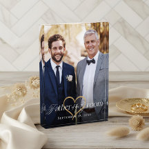 Elegant Gold Heart Father of the Groom Keepsake