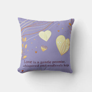 Elegant Gold Heart Love Art Cushion