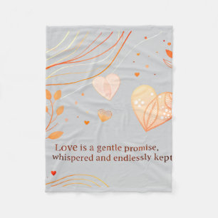 Elegant Gold Heart Love Art  Fleece Blanket