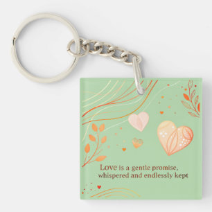 Elegant Gold Heart Love Art Key Ring