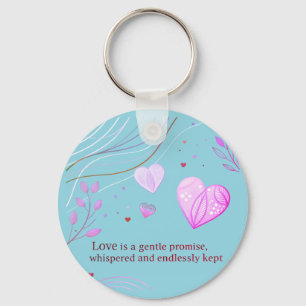 Elegant Gold Heart Love Art Key Ring