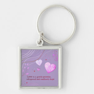 Elegant Gold Heart Love Art Key Ring