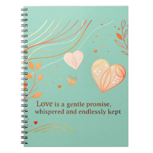 Elegant Gold Heart Love Art Notebook