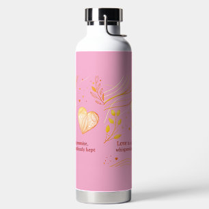 Elegant Gold Heart Love Art Water Bottle