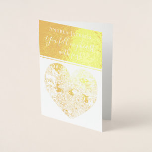 Elegant Gold Heart Quote about Love Valentine's Foil Card