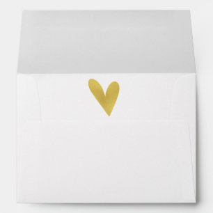 Elegant Gold Heart Wedding Envelope