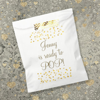 Elegant Gold Hearts Ready to Pop Baby Shower Favour Bags