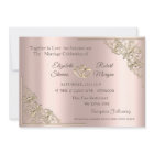 Elegant Gold Hearts Rose Gold Wedding Invitation