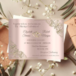 Elegant Gold Hearts Rose Gold Wedding Invitation<br><div class="desc">Elegant chic  wedding invitation.</div>