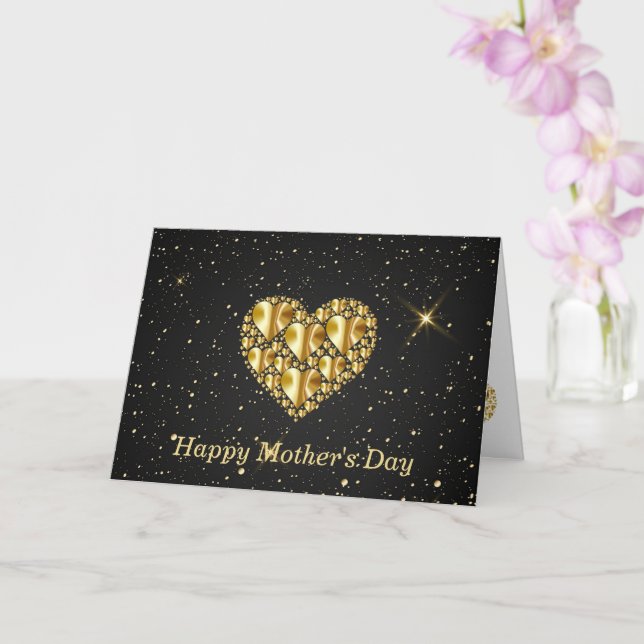 Elegant,Gold,Hearts,Star Night Card (Orchid)