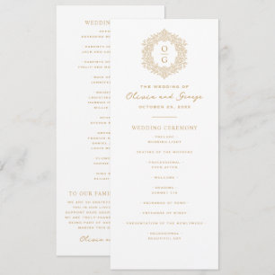 Elegant Gold Heirloom Wedding Programme