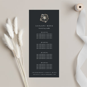 Elegant Gold Hibiscus Flower Pricing/Services Rack Card