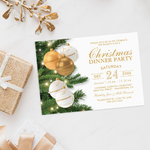 Elegant Gold Holiday Christmas Party Invitation