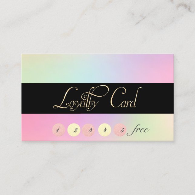 Elegant Gold, Holographic  Loyalty Card (Front)
