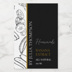 Elegant Gold Homemade Banana Extract Label