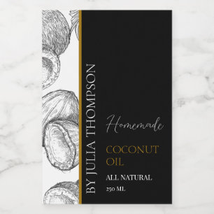 Elegant Gold Homemade Coconut Oil Label