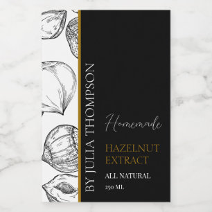 Elegant Gold Homemade Hazelnut Extract Label