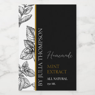 Elegant Gold Homemade Mint Extract Label