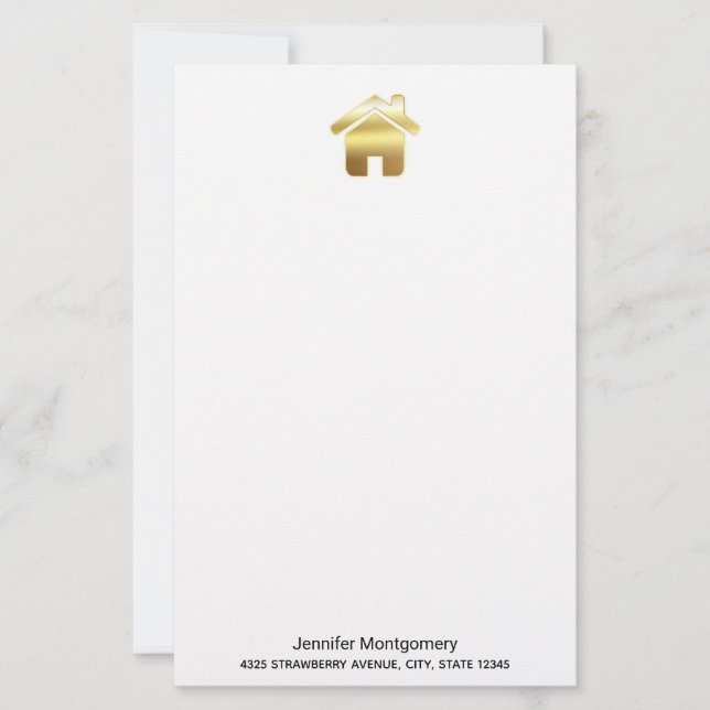 Elegant Gold House Symbol Real Estate Design (Front)