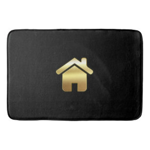 Elegant Gold House Symbol Real Estate Design Bath Mat