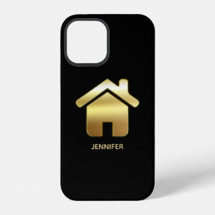 Elegant Gold House Symbol Real Estate Design iPhone 12 Case