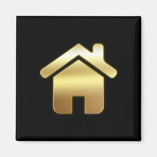 Elegant Gold House Symbol Real Estate Design Magnet (Front)