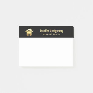 Elegant Gold House Symbol Real Estate Design Post-it Notes