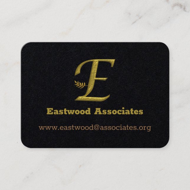 Elegant Gold Initial Letter E Logo Business Card  (Front)