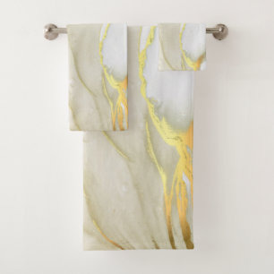 Elegant Gold Ink Abstract Pattern  Bath Towel Set