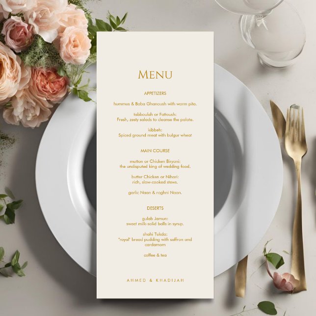 Elegant Gold Islamic Wedding Menu Card Flat Menu (Creator Uploaded)
