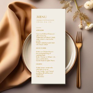 Elegant Gold Islamic Wedding Menu Card Flat Menu