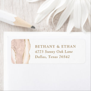 Elegant Gold Ivory Agate Wedding Return Address