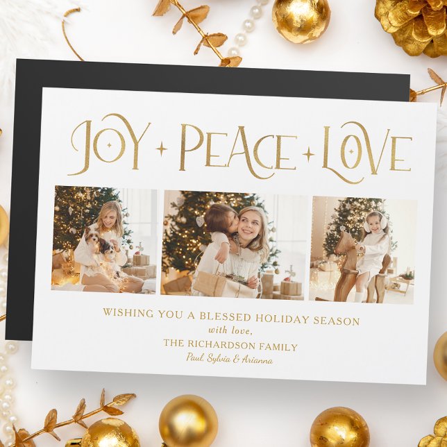 Elegant Gold Joy Peace Love Script 3-Photo (Creator Uploaded)